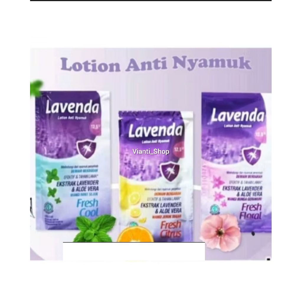 Lavenda Lotion Anti Nyamuk 1 Renceng isi 14