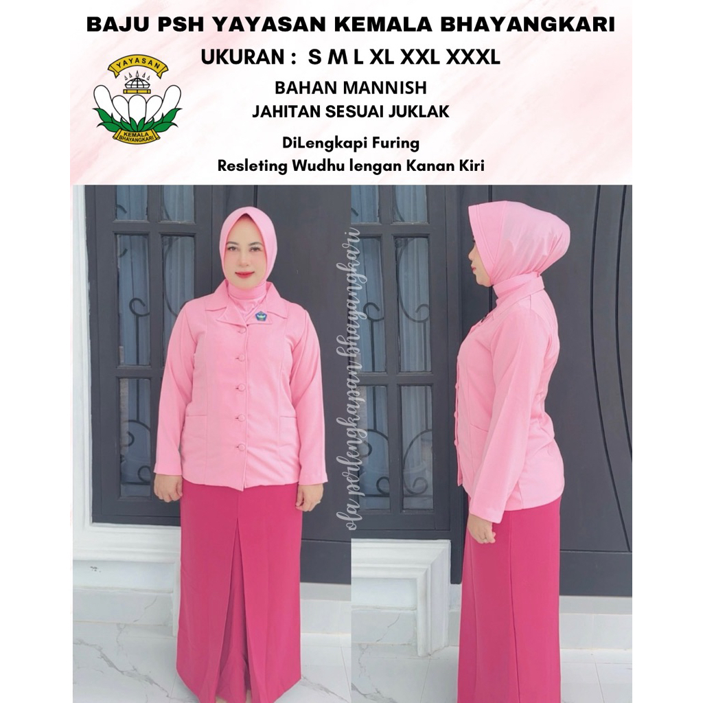 BAJU PSH YKB MUSLIM BHAYANGKARI (YAYASAN KEMALA BHAYANGKARI) BAHAN MANNISH/PAKAI FURING