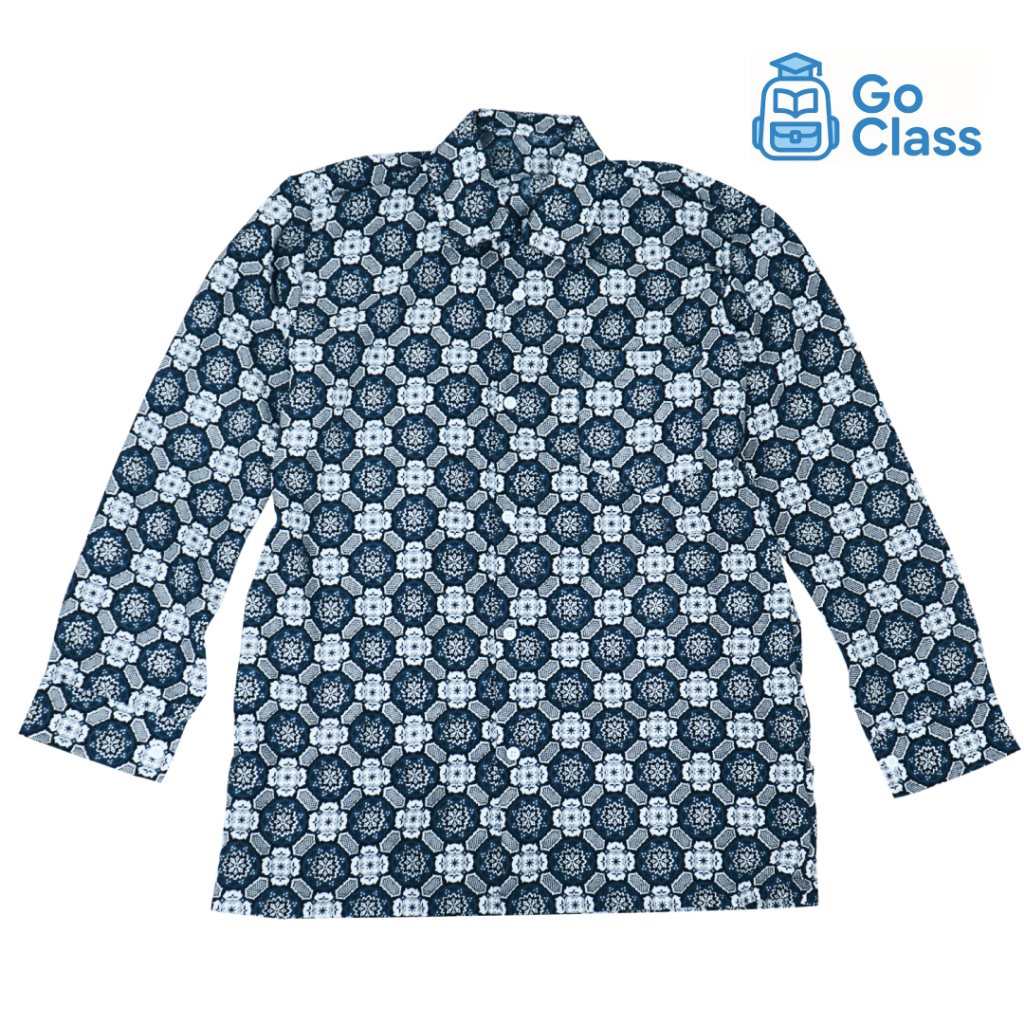 SERAGAM SEKOLAH BATIK BUNGA MATAHARI SMA SMK LENGAN PANJANG