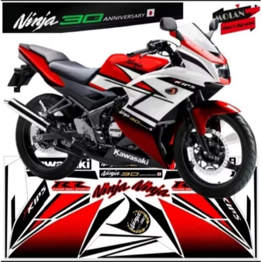 Stiker striping variasi ninja rr new/decal emblem logo variasi ninja rr new