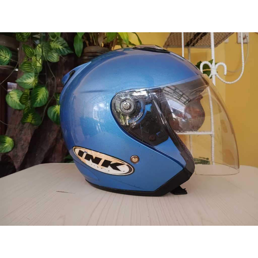 HELM INK CENTRO BIRU GLOISY BIRU TUA ORIGINAL SECOND
