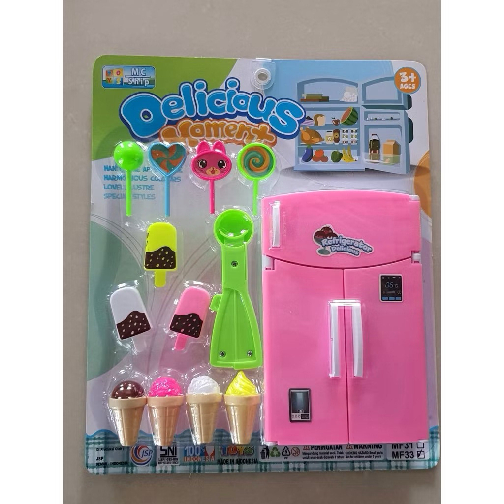 MAINAN KULKAS 2 PINTU + ES KRIM CETAKAN