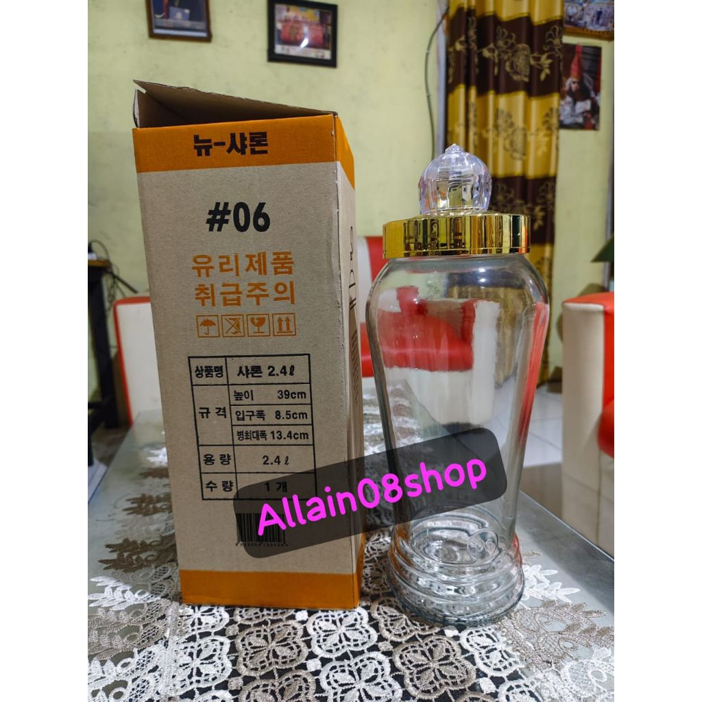BOTOL GINSENG KACA asli KOREA 2,4 Liter. Kumgang Sharon.