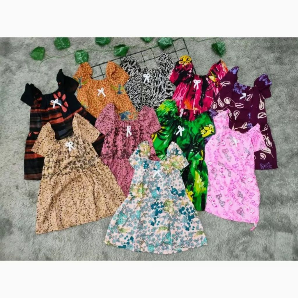 DASTER ANAK PEREMPUAN 1-3THN dress batik baju harian anak perca batik bahan rayon santung adem