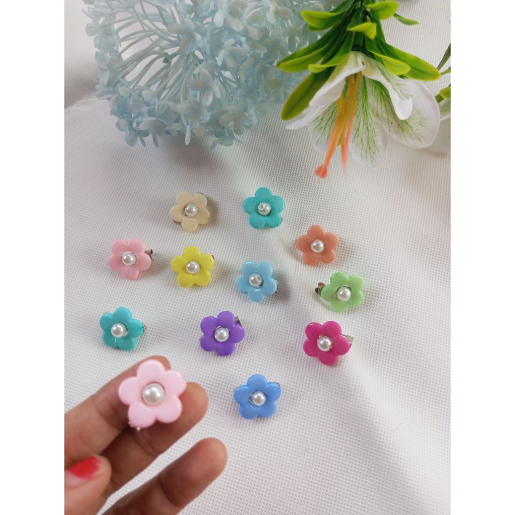 12pc bros dagu bunga sakura/bros bunga/bros Akrilik/peniti dagu/bros jilbab