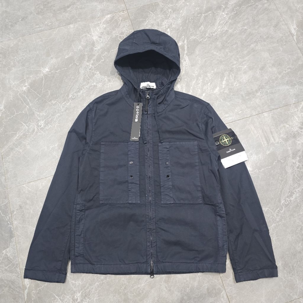 stone island supima cotton jacket navy