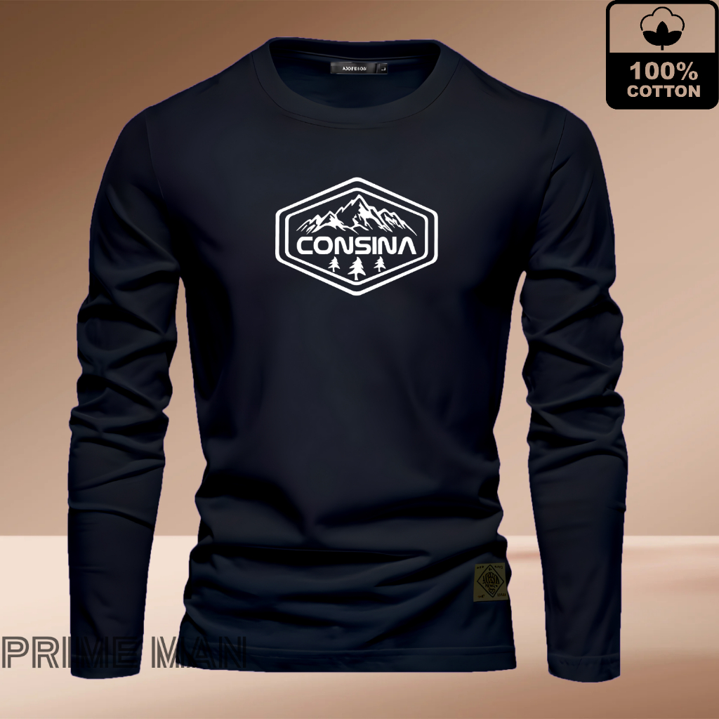 KAOS LENGAN PANJANG PRIA CON HITAM PUTIH / KAOS VINTAGE / KAOS PREMIUM / KAOS LENGAN PANJANG / BAJU 