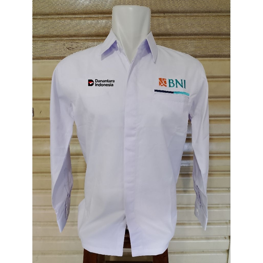 Kemeja Danantara Bank BNI Seragam BNI Putih Panjang
