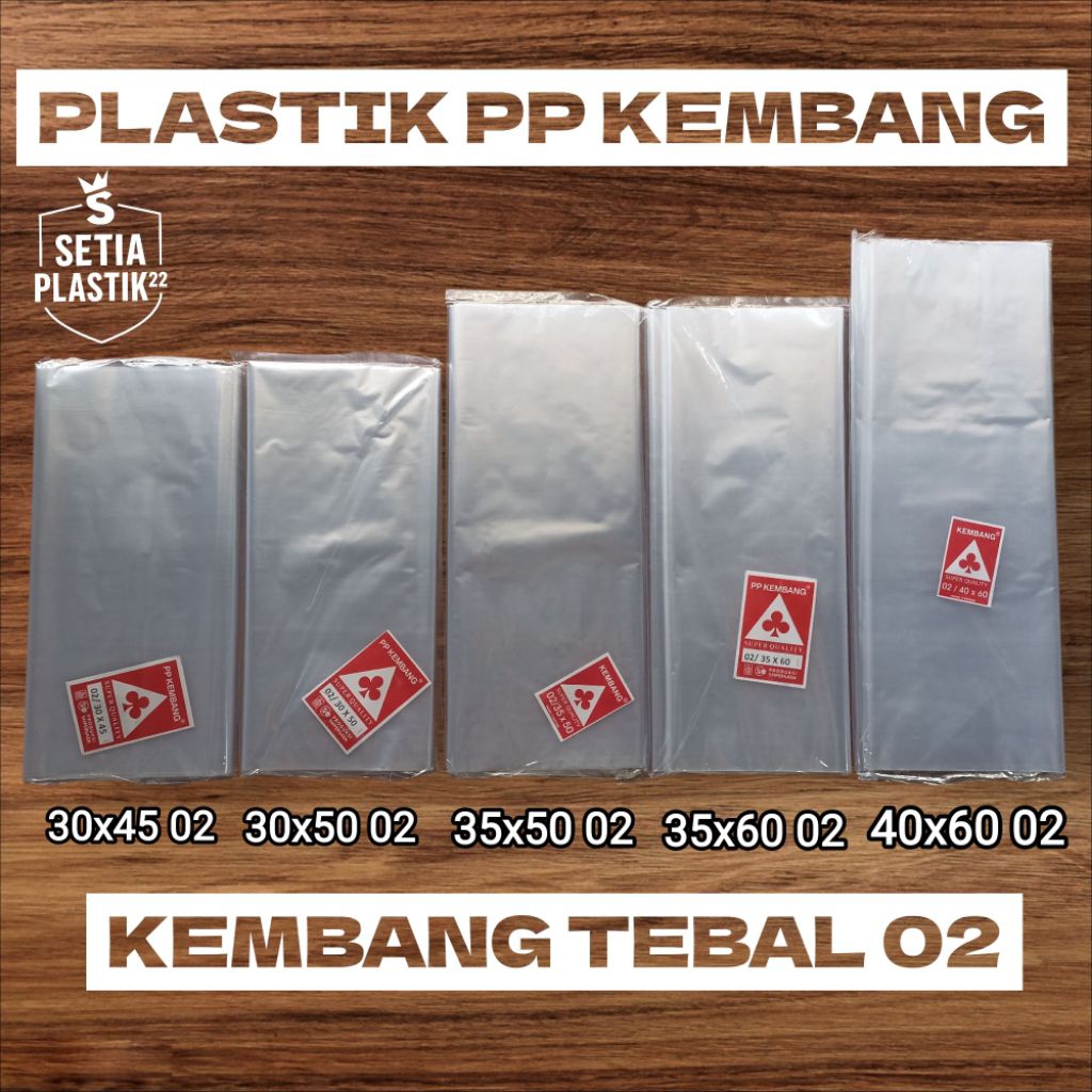 Kantong plastik pp kembang  02 ukuran 30x45 30x50 35x50 35x60 40x60 plastik bening