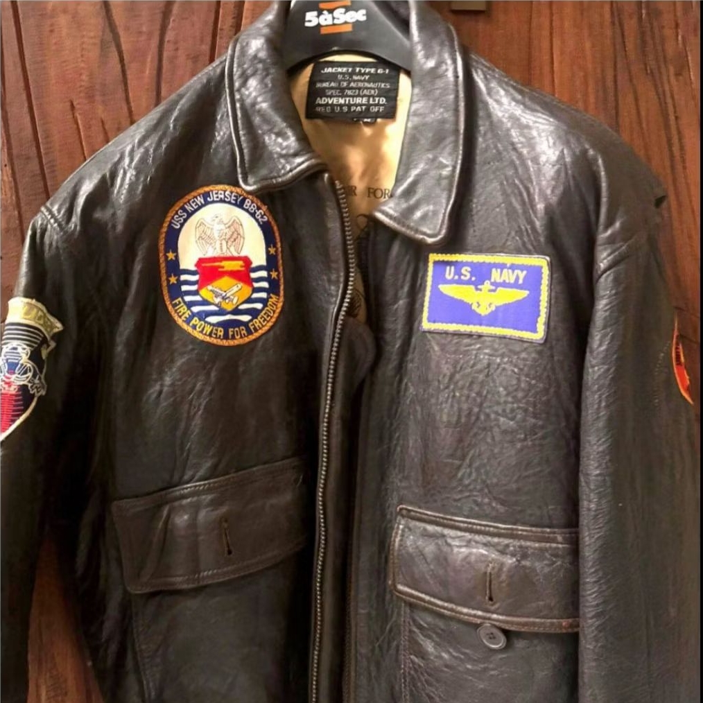 Vtg Adventure LTD G-1 US NAVY Military Flight Jacket X Jaket Kulit Avirex Top Gun Buzz Ricksons Real