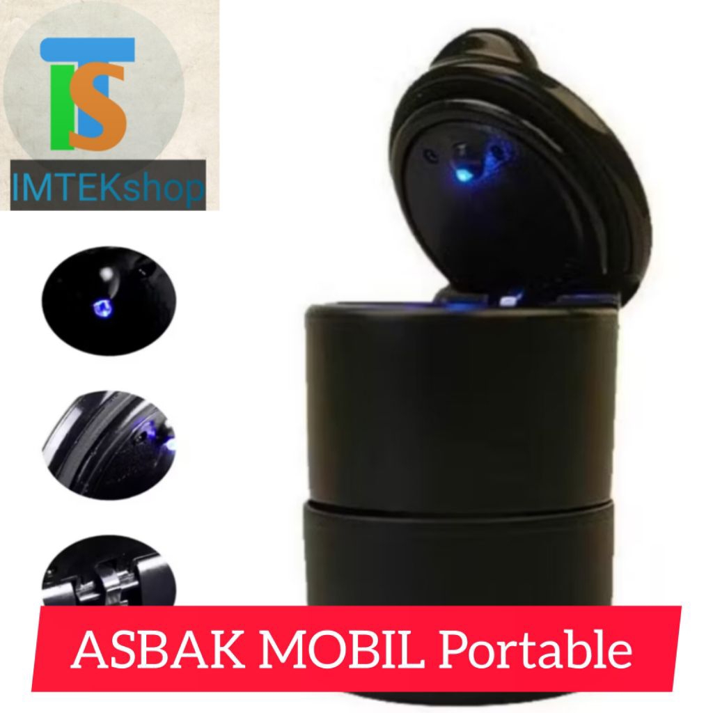 [COD] ASBAK MOBIL Tanpa Asap Rokok /Asbak Mobil portable Dengan Led/Tong sampah