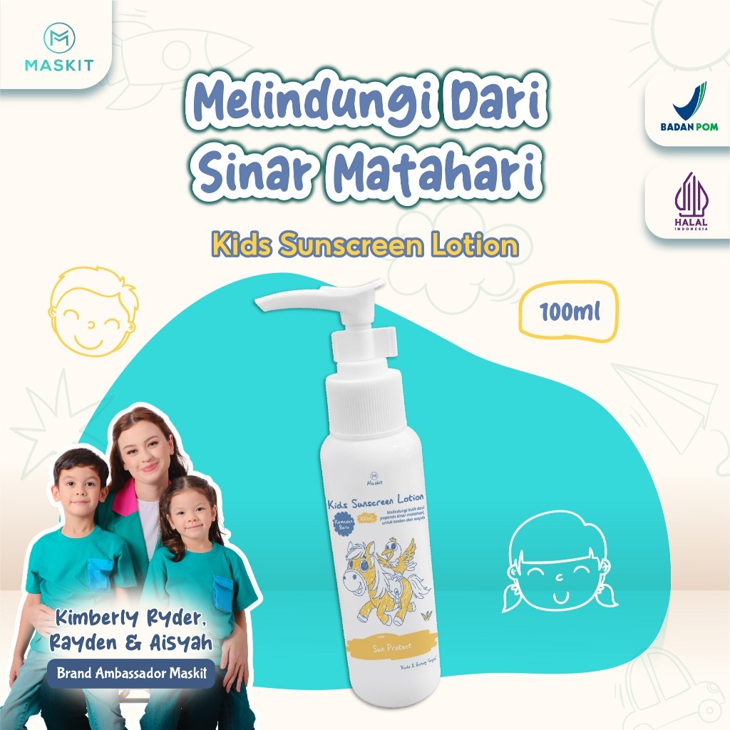 Maskit Kids Sunscreen Lotion - Sun Block Bayi Anak Maskit
