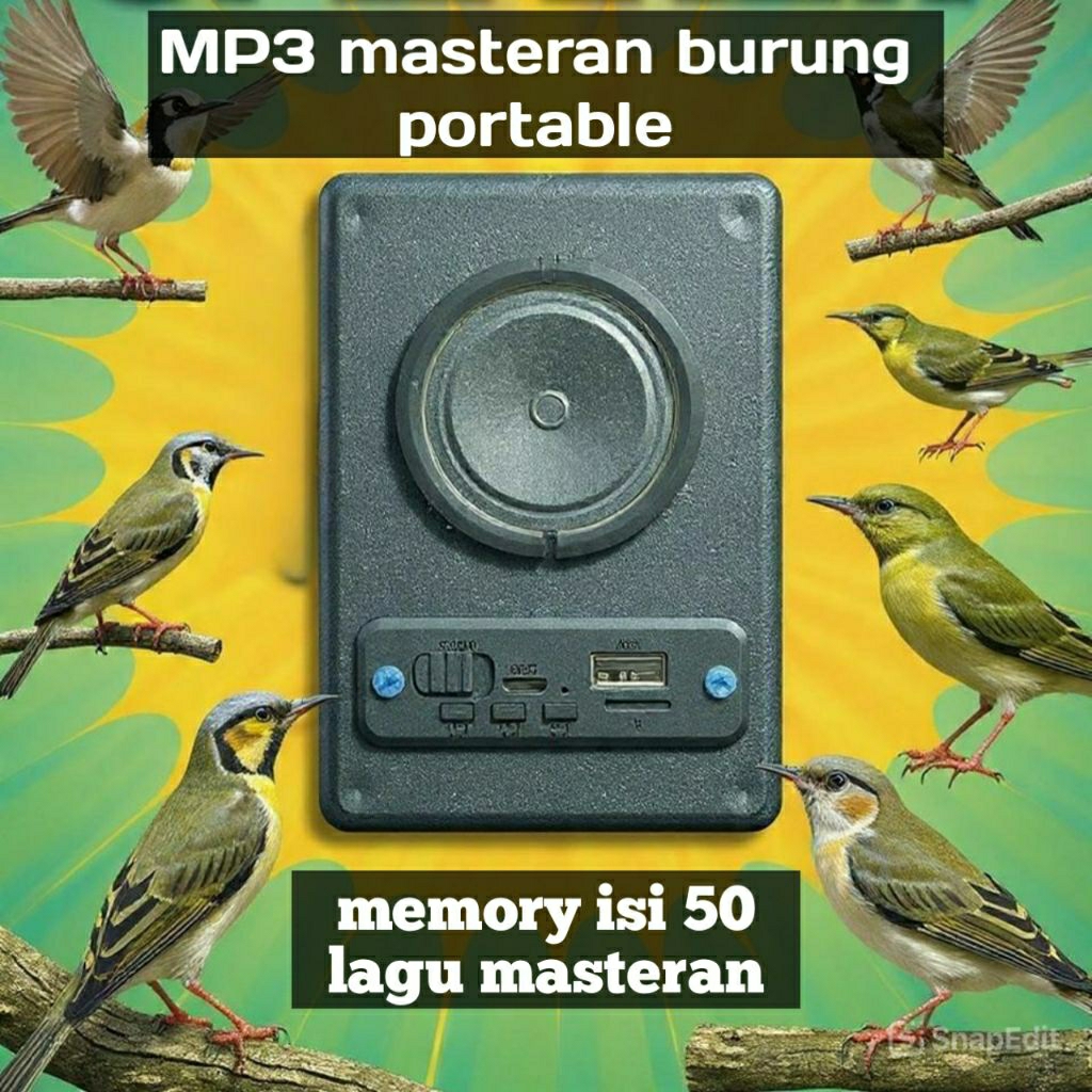 Speaker Mp3 Masteran Suara Burung Sistem Batrei Cas Awet Tahan Lama  Super Jernih Seperti Aslinya Le