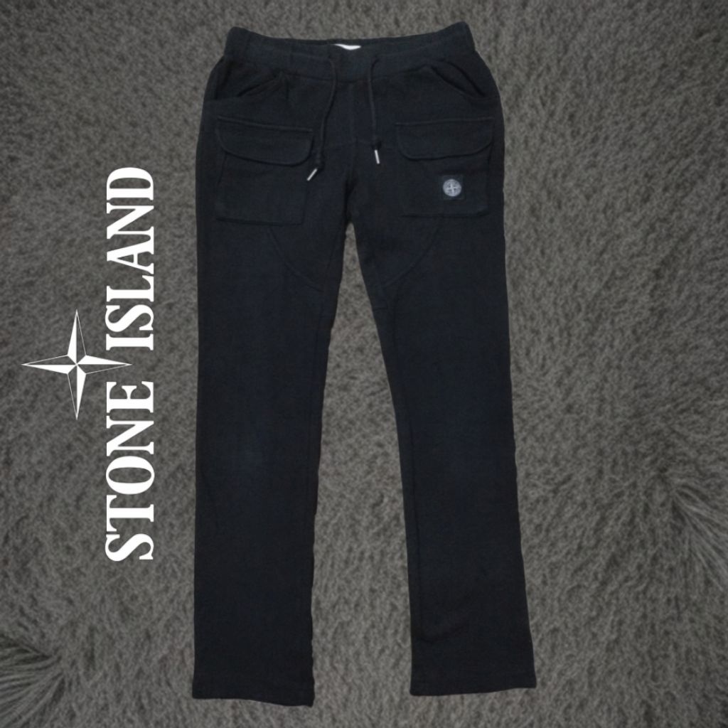 STONE ISLAND 2794012 cargo sweatpants outdoor slimfit medium Large black fleece