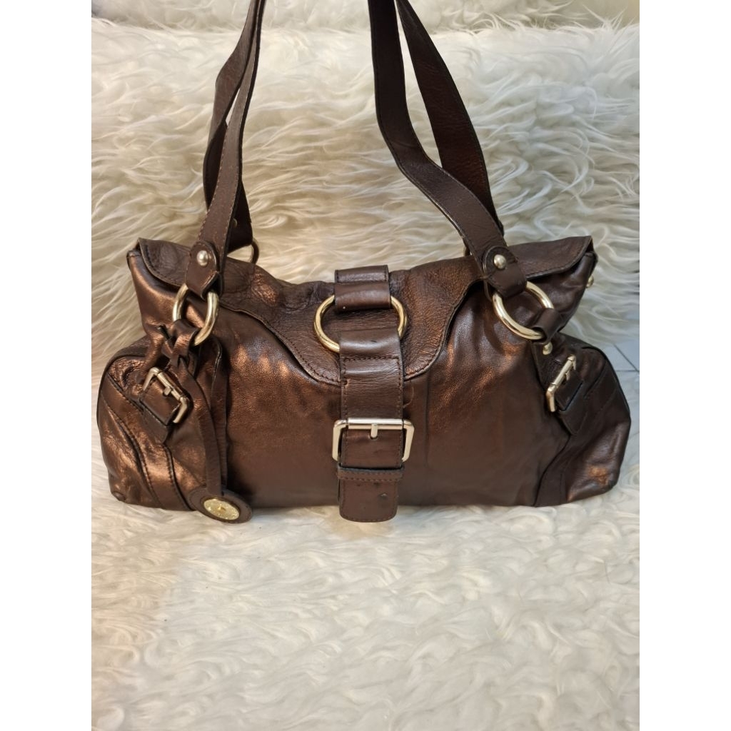 Tas Wanita Soulder Luciano Gold/ Tas Pesta Wanita  kulit asli / Tas Soulder Kulit Asli Espresso / Ta