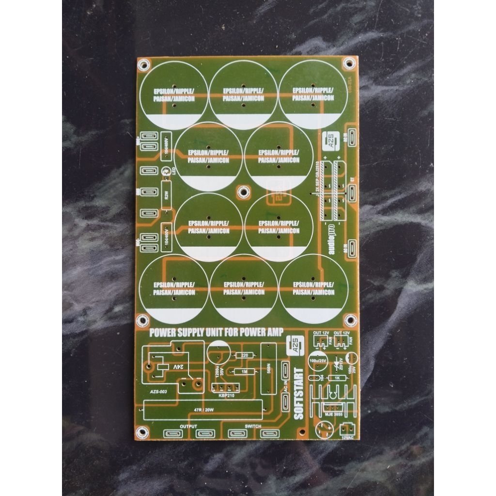 PCB PSU 10 Elco + Softstart Extra Supply Kipas