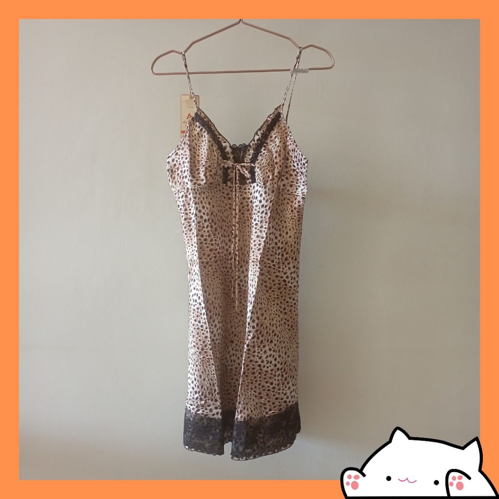 lingerie motif leopard satin new banting harga