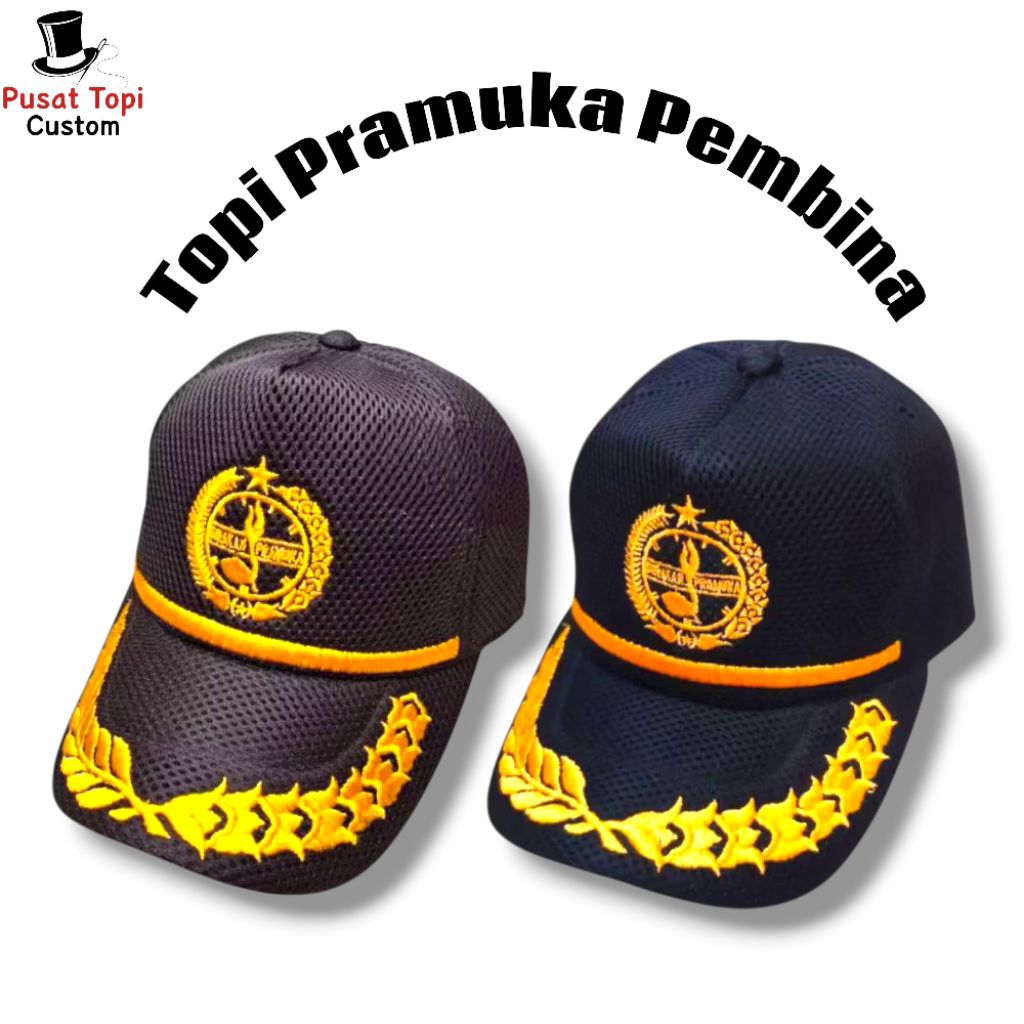 TOPI PRAMUKA COKLAT - TOPI PDH - TOPI PEMBINA PRAMUKA - TOPI BAHAN JARING DOUBLEMES PRAMUKA - TOPI G