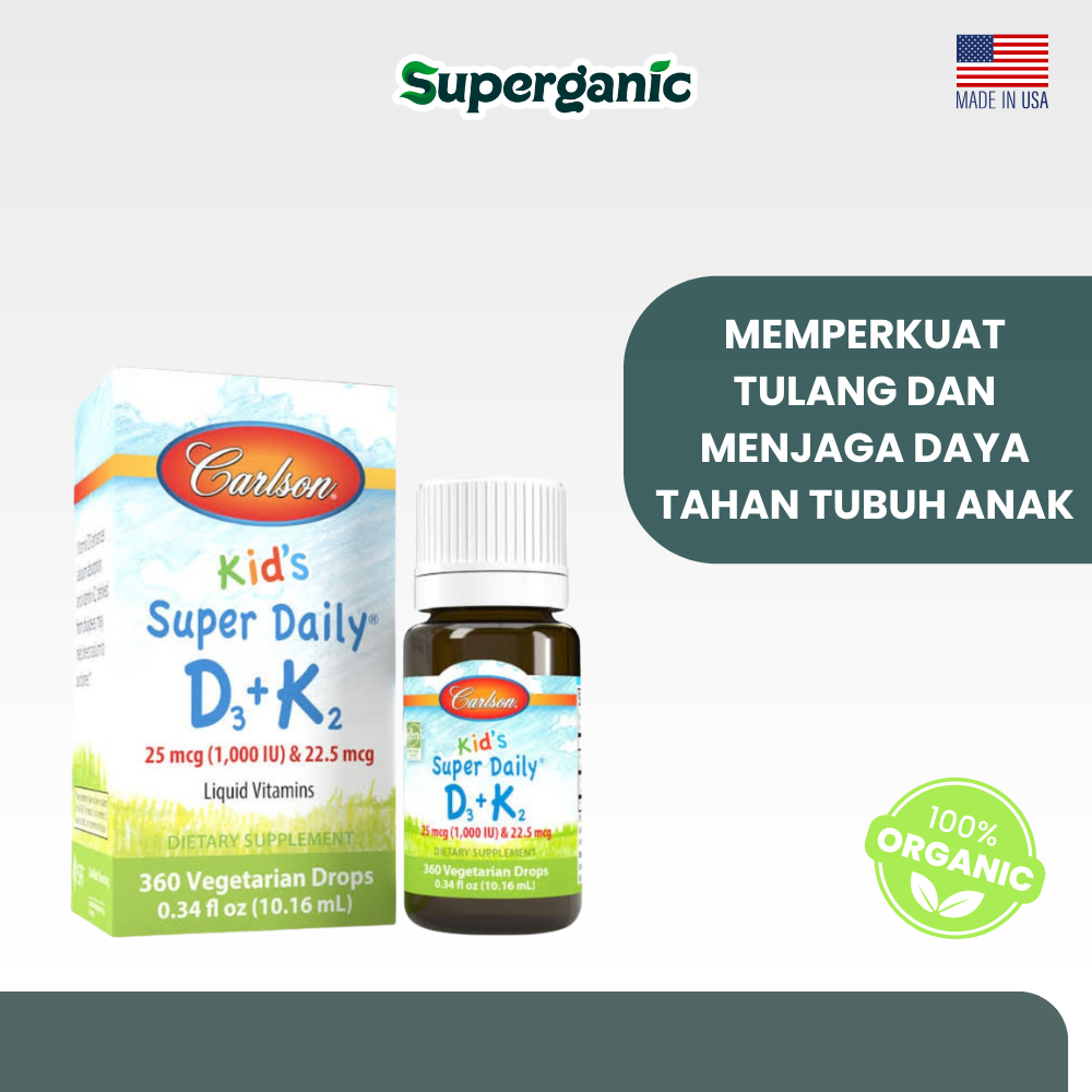 Carlson Kid's Super Daily D3+K2 supplement vitamin anak