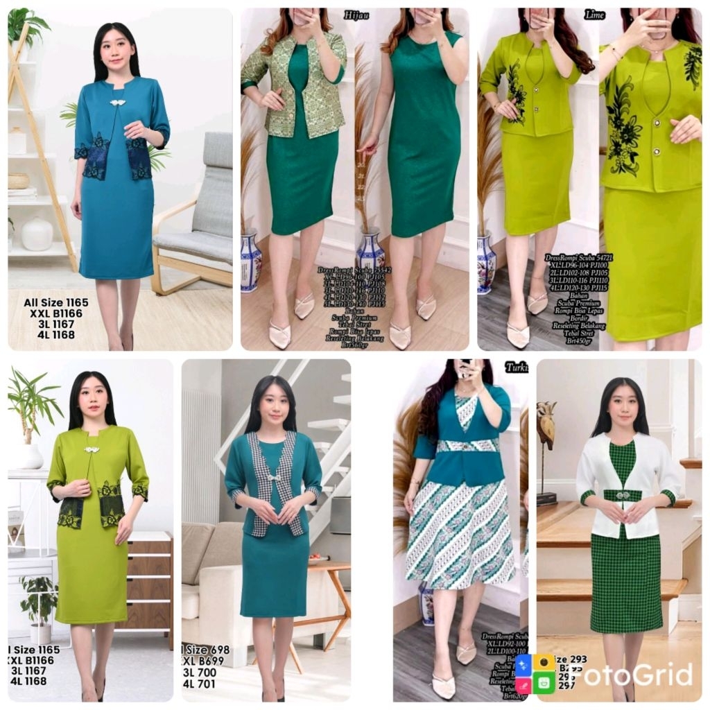 Dres hijau/Dres natal/Dres scuba premium/Dres rompi bisa seragam
