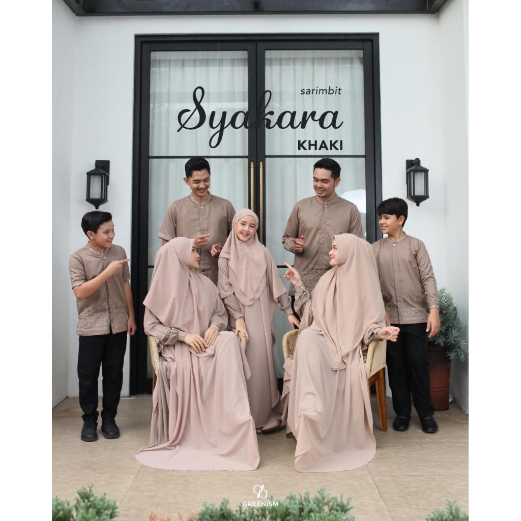 KHAKI - SARIMBIT SYAKARA BY GREENISM - SARIMBIT GREENISM 2025 - BAJU MUSLIM SARIMBIT LEBARAN