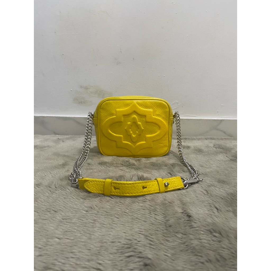shoulder and sling bag kuning kulit dr oryani preloved