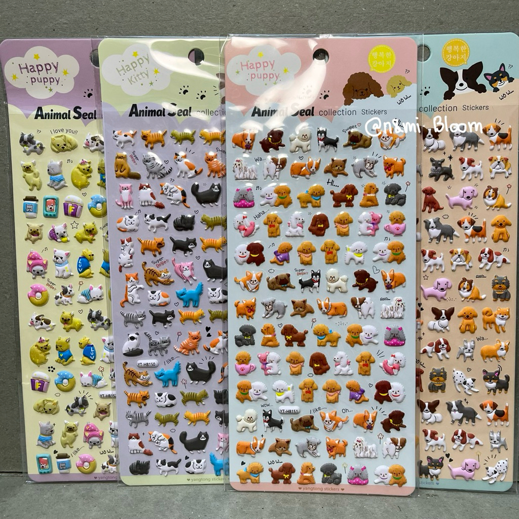 Stiker Animal Seal Hewan Anjing Kucing Peliharaan Timbul