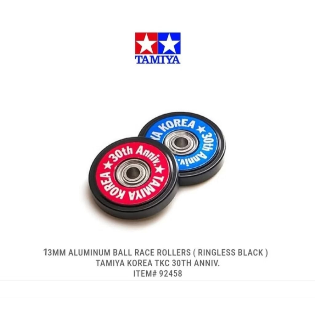 95248 TAMIYA KOREA 30TH ANNV , 13MM ALUMINUM BALL RACE ROLLERS ( RINGLESS BLACK )