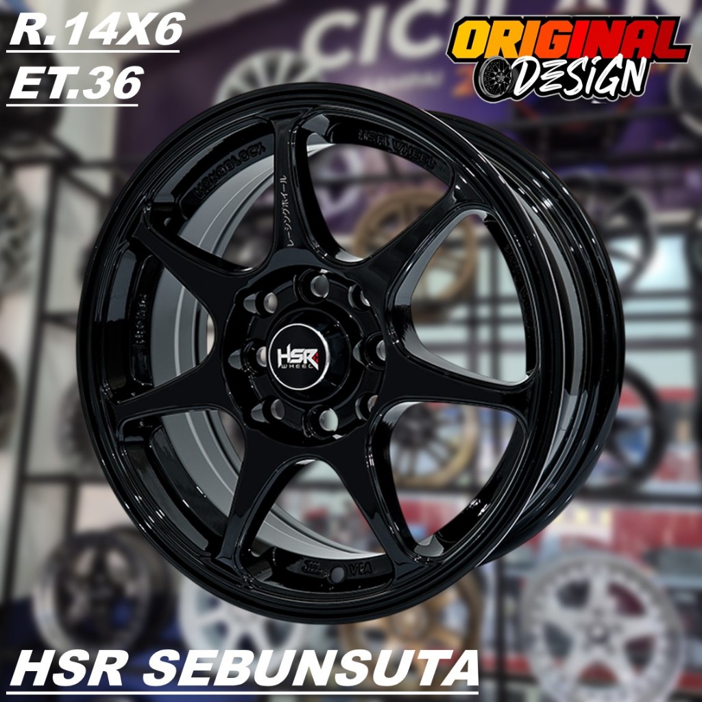 Velg Racing Promo Ring 14 Warna Hitam Mobil AVANZA BRIO AGYA SIGRA R14 HSR SEBUNSUTA