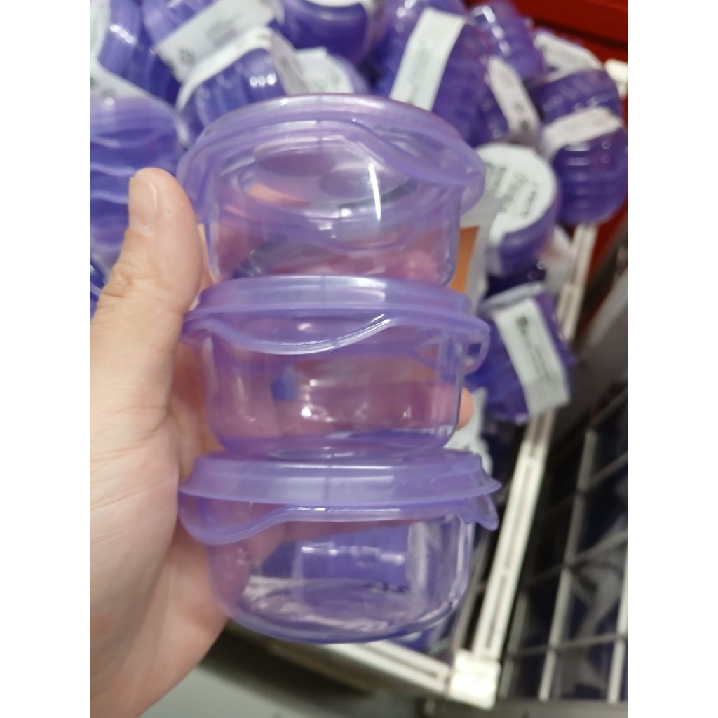 Toples bulat kotak makan kecil plastik wadah MPASI bayi food grade wadah sambal saus kecap obat kaca