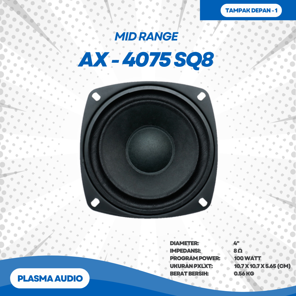 AUDAX - Speaker AUDAX 4" / 4 inch AX 4075 SQ8 Middle Mid Range Clarity