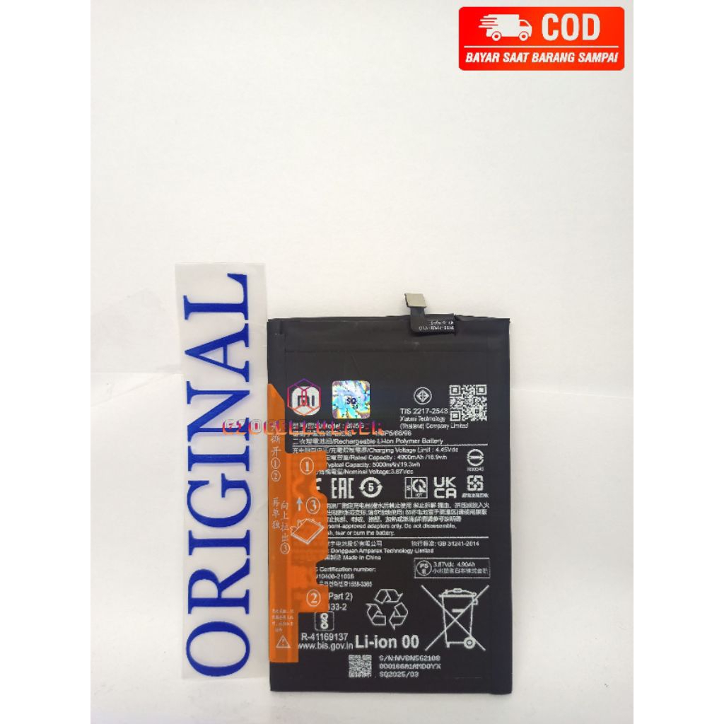 BATRE BATERAI (BN-5G) BATRE HP XIOMI REDMI 10A/ REDMI 10C KODE BATRE (BN-5G) ORI