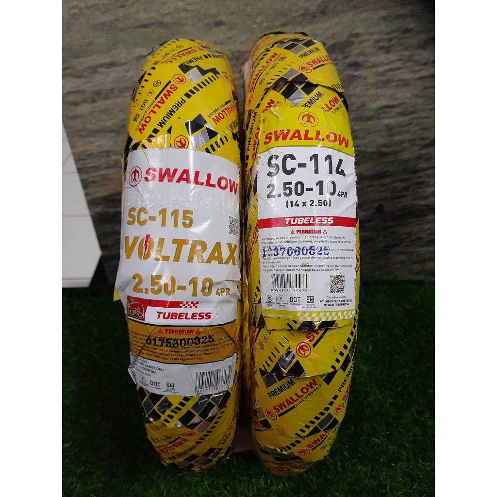 BAN LUAR SWALLOW SC-114 SEPEDA LISTRIK 2.50 - 10 / 14 x 2.50 (64 - 254) SC 114 / SC 115 VOLTRAX TUBE