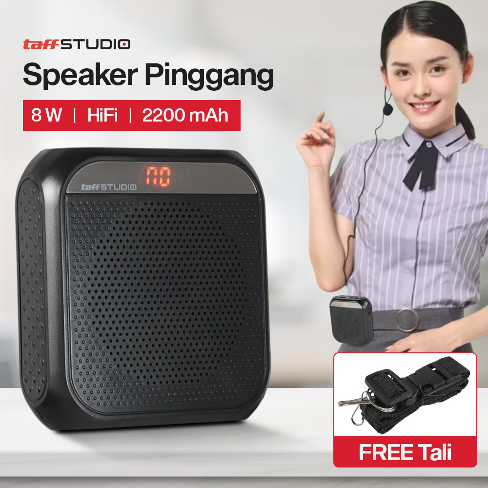 TaffSTUDIO Penguat Suara Active Speaker Megaphone Tourguide Amplifier - K6 - Black | PENGUAT SUARA P
