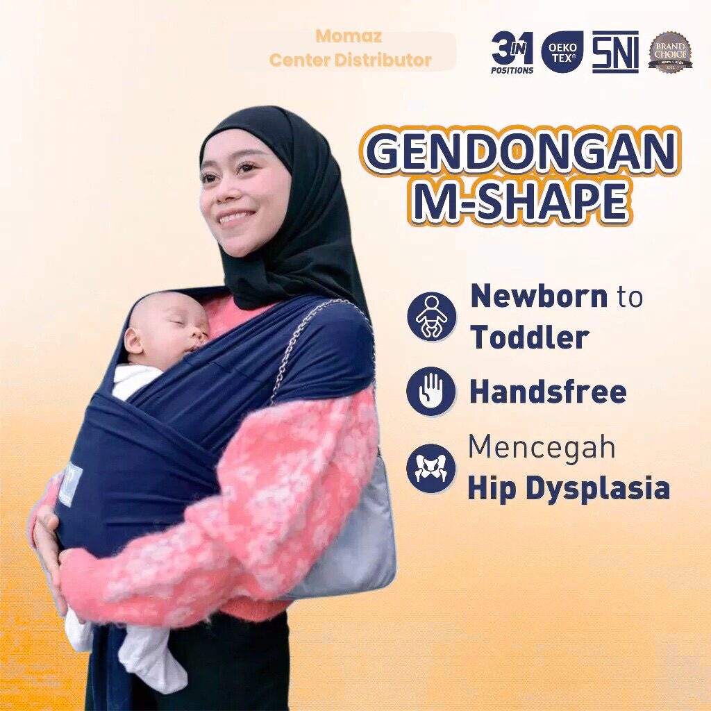 Momaz Gendongan Bayi Newborn - Gendongan Mshape Bayi - Perlengkapan Bayi Baru Lahir - Kado Bayi