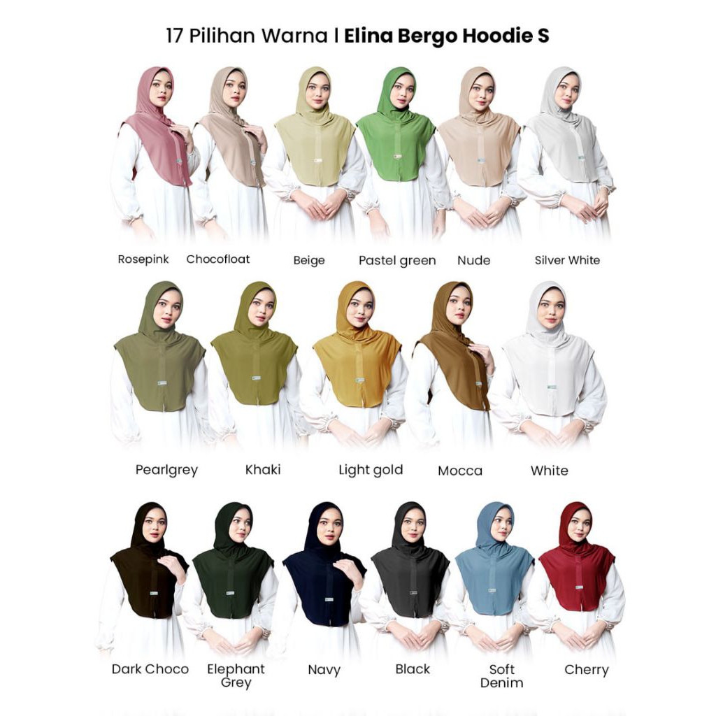 ELINA BERGO HOODIE BY ALYA HIJAB BY NAJA, BERGO TERBARU ALYA HIJAB BY NAJA