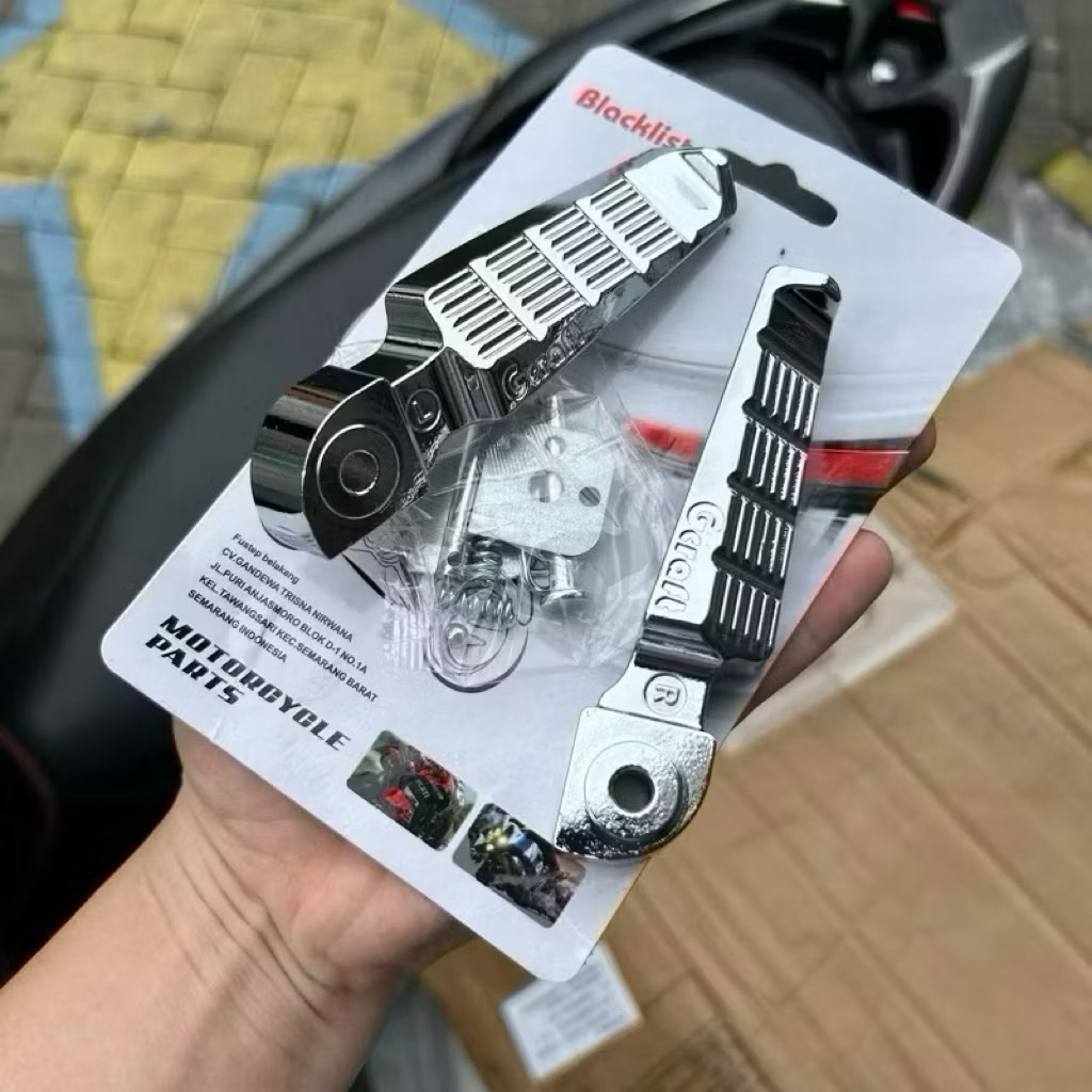 Footstep Chrome Pijakan Kaki Belakang Motor Mio Beat Vario Supra Vega R Dll