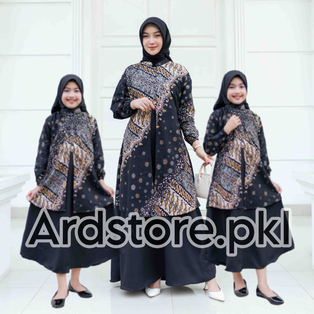 Gamis Couple Ibu Anak Perempuan Katun Premium Mix Moscrep Set Mom And Kids Baju Couple Lebaran Motif