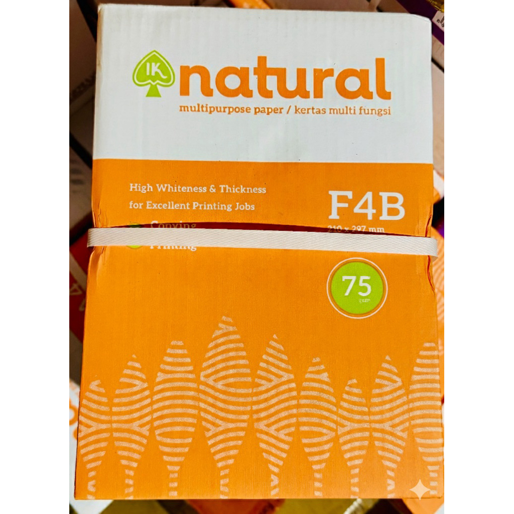 kertas hvs ukuran F4 NATURAL  1 DUS(5 RIM)