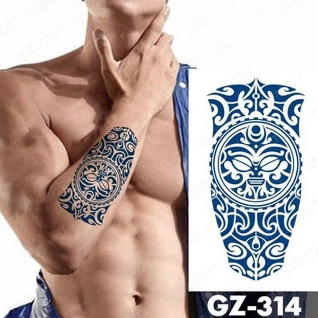 [ SEMI PERMANEN] Tatto temporer GZ 314 DAYAK size 18x11 tatto temporary stiker tatto temporary tubuh