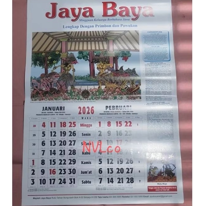 Kalender Jaya Baya 2026 - Terbitan Majalah Jaya Baya dengan Primbon dan Pawukon