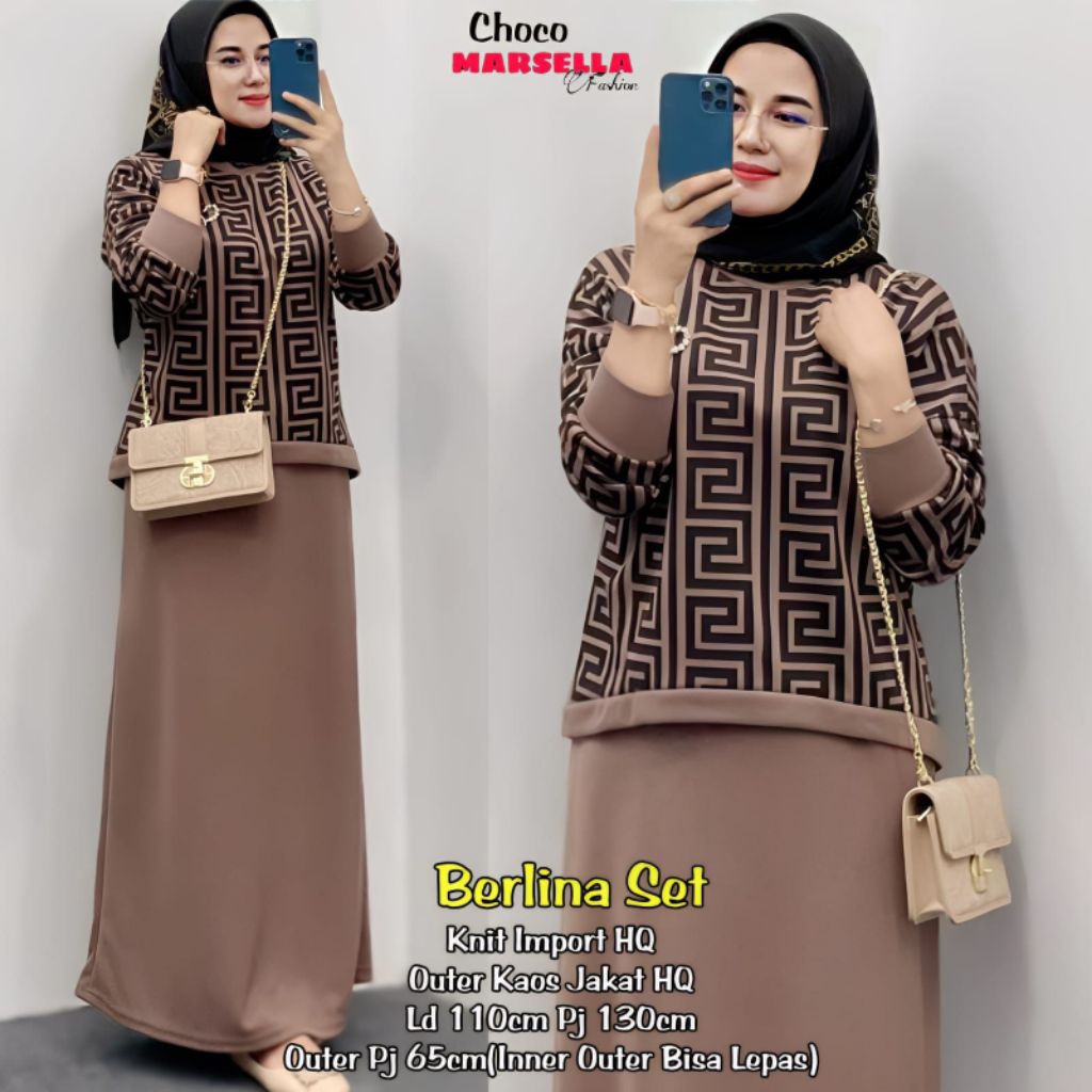 BERLINA SET BY MARSELLA • setelan gamis + outer • outer set gamis