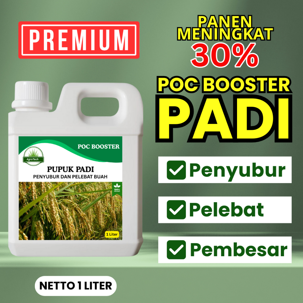 Pupuk Padi Cair Pelebat Bulir & Memperbanyak Anakan 1 Liter / Pupuk Pengendali Hama Tikus / Pupuk Ca