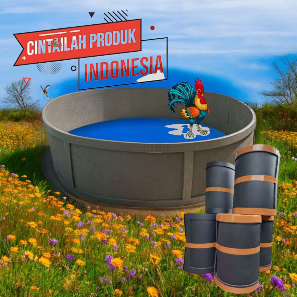 GEBER/RING AYAM ADUAN PANJANG 9,5METER DIAMETER LINGKARAN 3METER BAHAN KARET SPON BERKUALITAS TEBAL 