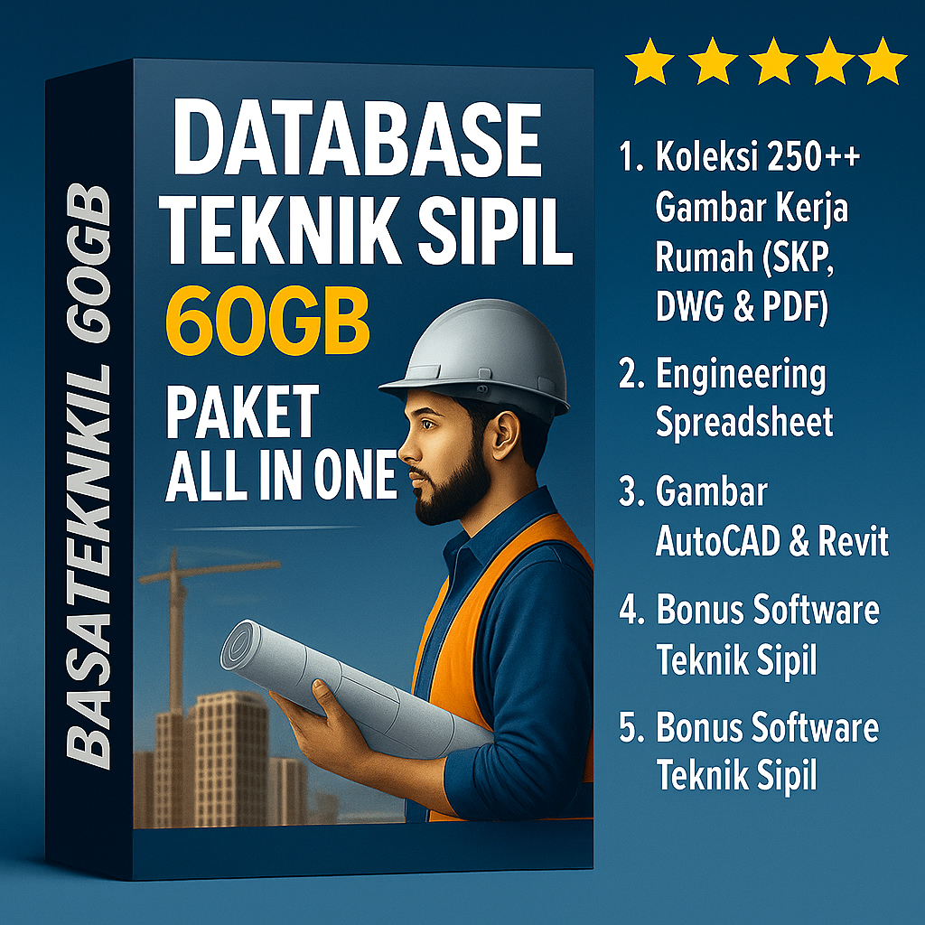 Database Teknik Sipil Premium 60 GB Lengkap AutoCAD + RAB + Revit, Siap Download