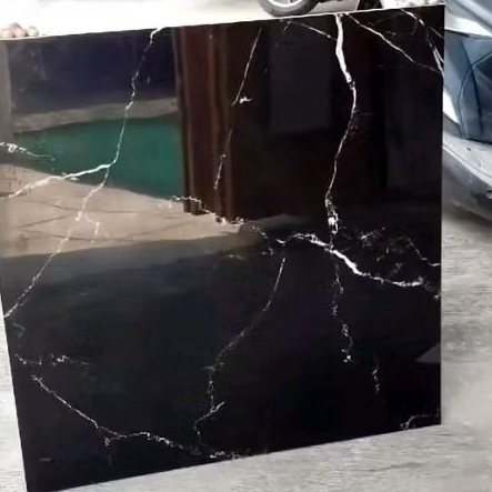 granit lantai/dinding 80x80 busto black glazed polish by infiniti