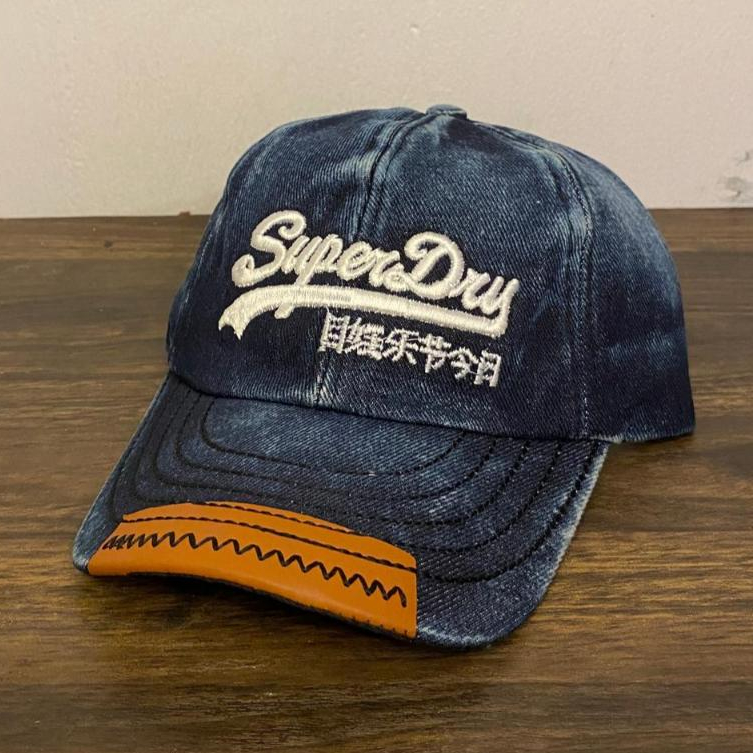 Topi Baseball Unisex 2025 Terbaru Hat caps Jeans Denim Wash Bordir Cap SuperDry Bluewash Vintage