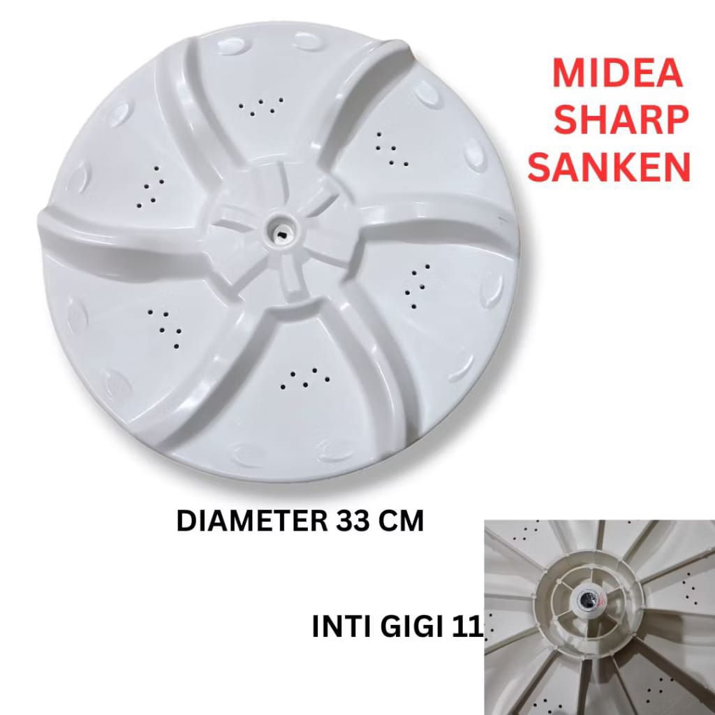 Pulsator Mesin cuci Sanken 33cm as gigi 11