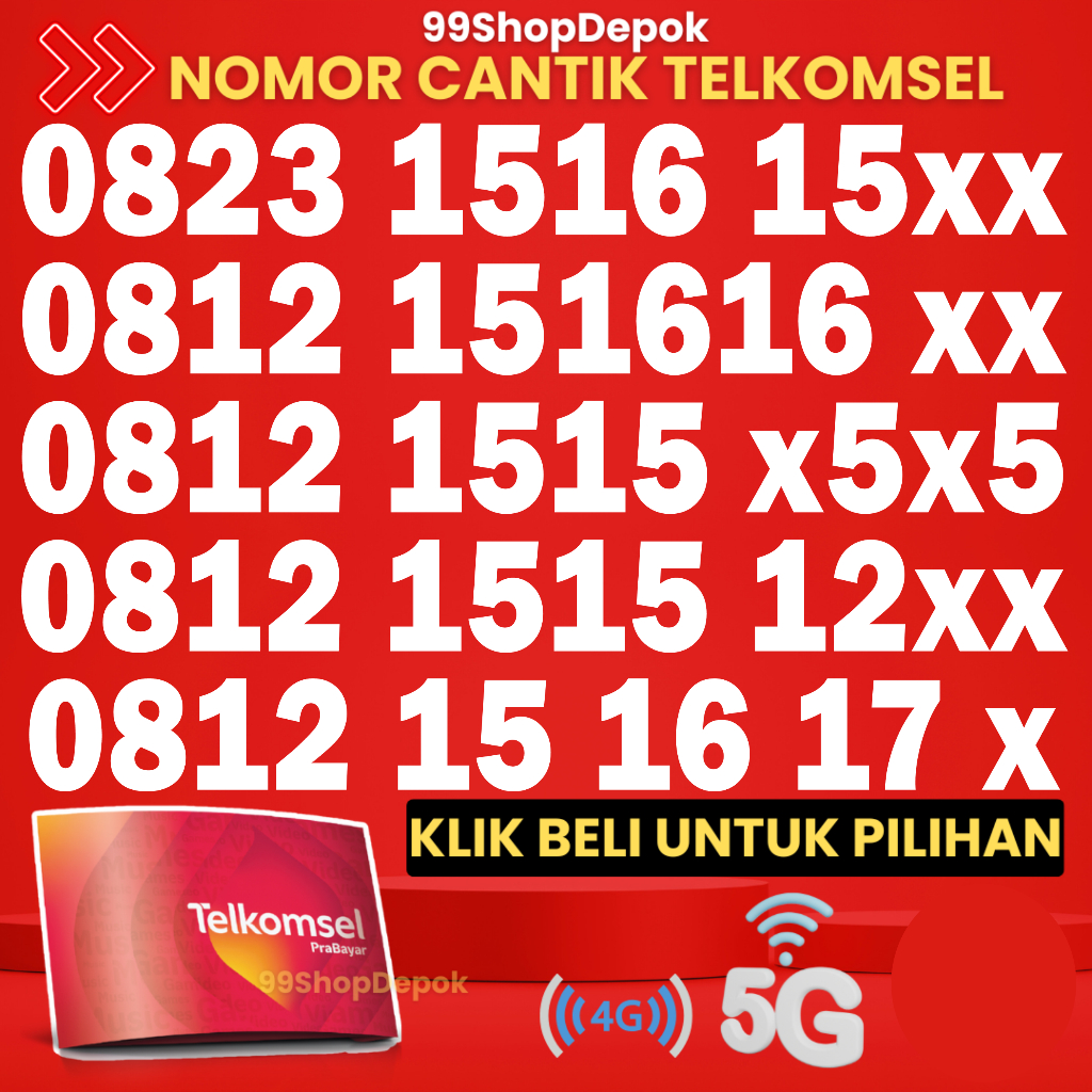 Kartu Perdana Nomor Cantik Telkomsel Simpati KODE 190.5 - Nomer Cantik Telkomsel 1515 - No Cantik Si