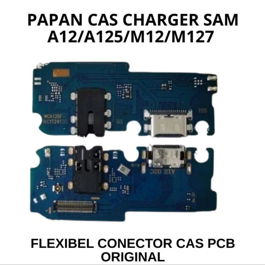 Fleksibel Papan Cas Konektor Flexibel Untuk Hp Samsung A12 A125 / M12 M127 Connektor Charger Ori+Ic 